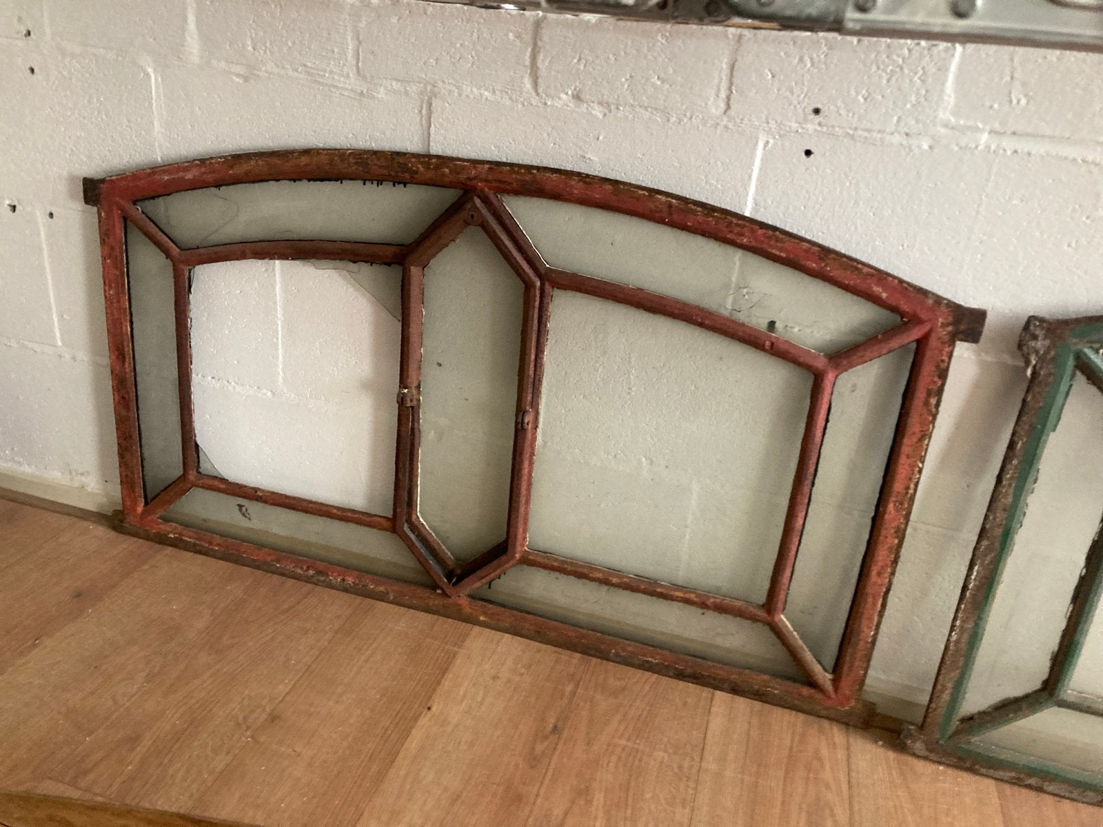 Antieke gietijzeren ramen -, Doe-het-zelf en Verbouw, Glas en Ramen, Ophalen, Gevelraam of Ruit, Gebruikt, Minder dan 80 cm
