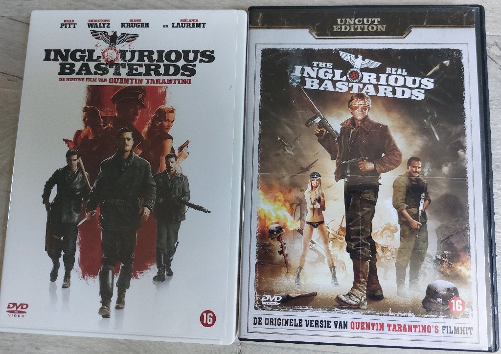 DVD Inglourious Basterds (2009) en The Real inglourious Bast, Vanaf 16 jaar, Ophalen, Zo goed als nieuw, Oorlog