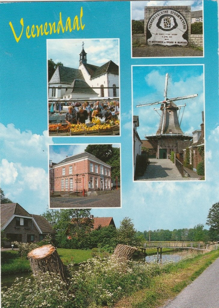 VEENENDAAL Landschap Kerk Stoomweverij Molen, Verzamelen, Verzenden, 1980 tot heden, Gelopen, Utrecht