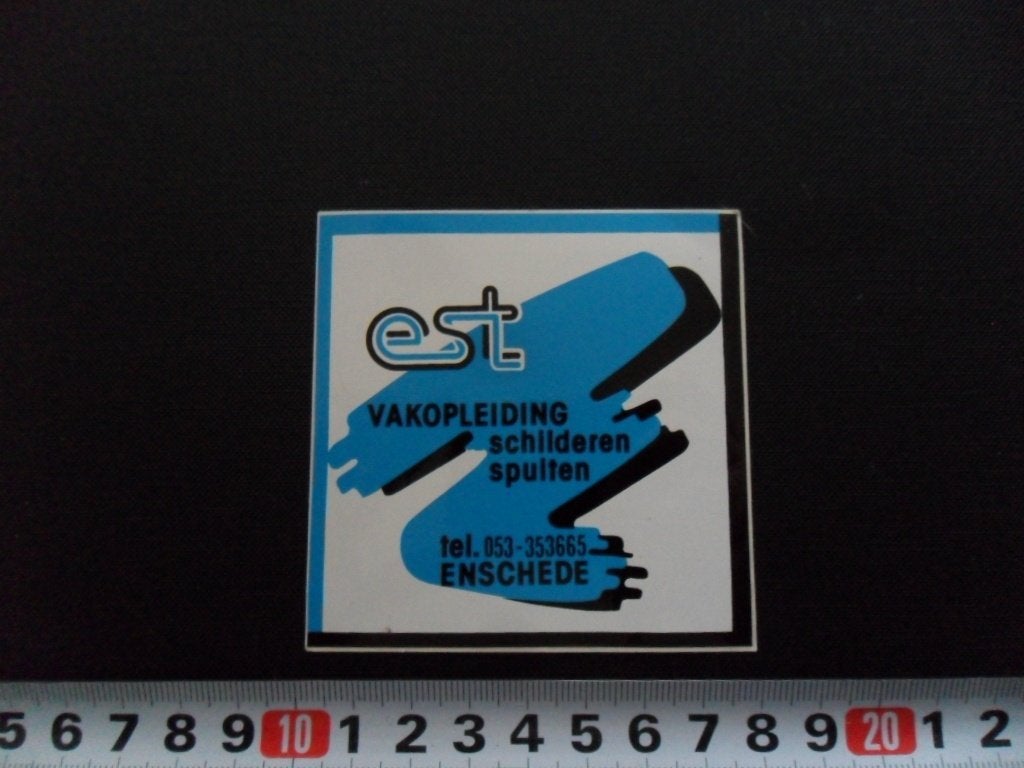 sticker Enschede EST Vakopleiding Schilderen Spuiten, Verzamelen, Ophalen of Verzenden, Zo goed als nieuw