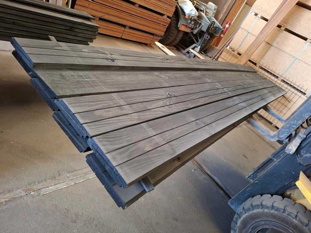 Partij 15 st zwarte zweeds rabat planken 5 m bezorgen mogeli, Ophalen, Nieuw, 250 cm of meer, Planken