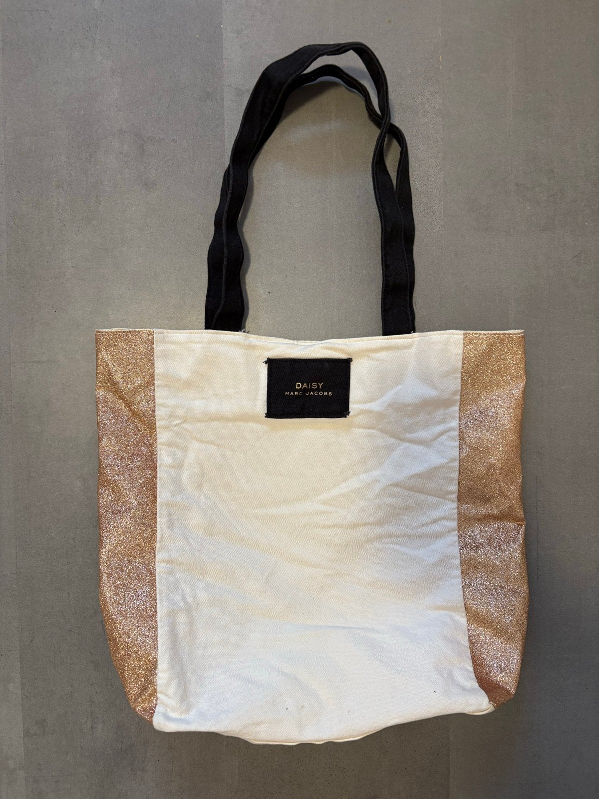 Marc Jacobs Daisy Glitter Tote Bag, Verzenden, Gebruikt, Beige, Shopper