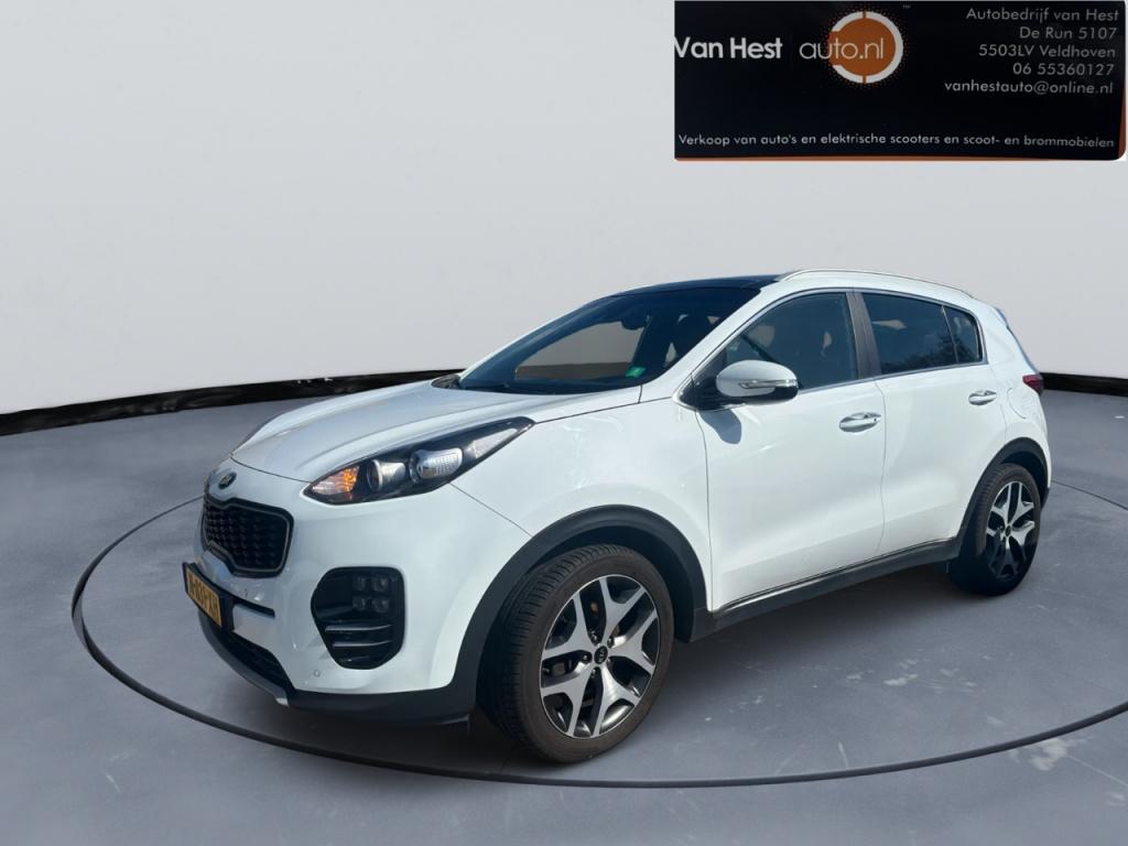 Kia Sportage 1.6 T-GDI GT-Line 177 PK | LEER | TREKHAAK | NA, Auto's, Kia, Voorwielaandrijving, Gebruikt, 4 cilinders, Wit