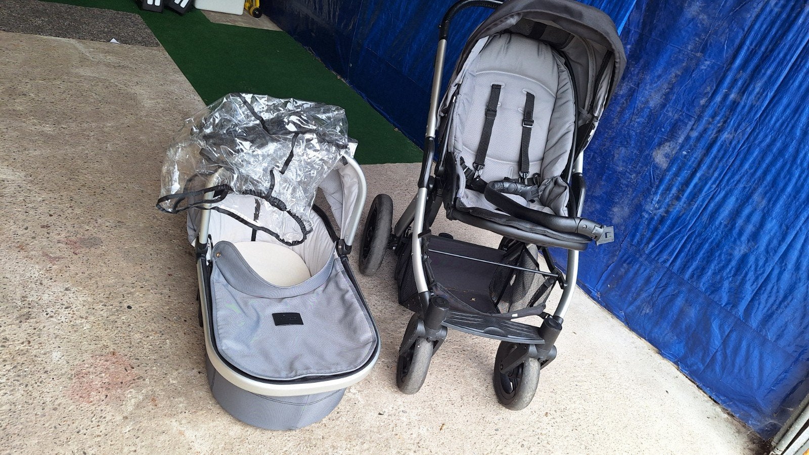 complete baby/ wandelwagen set, Ophalen, Verstelbare duwstang, Zo goed als nieuw, Combiwagen