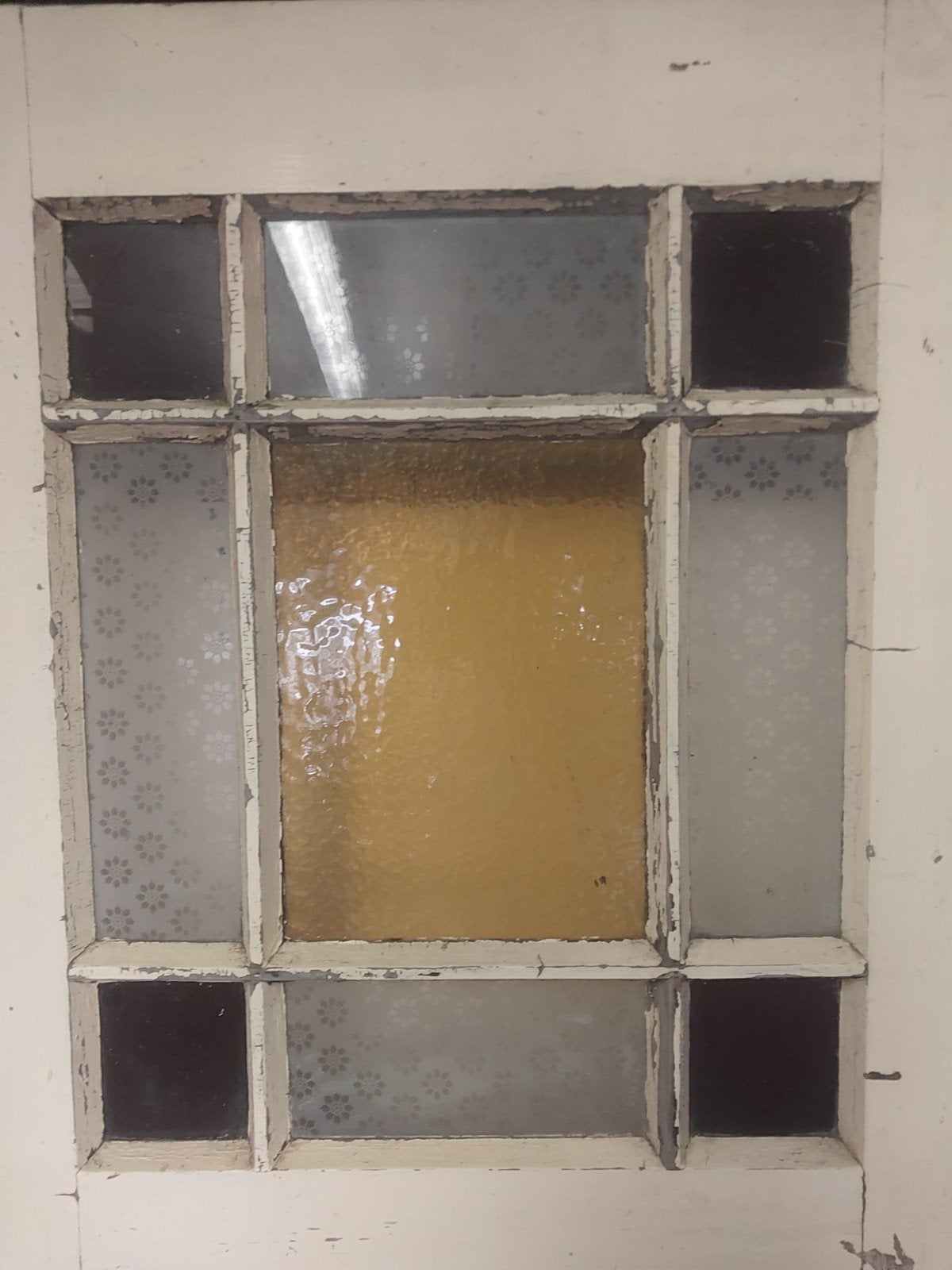 deur met glas-in-loodramen, Doe-het-zelf en Verbouw, Glas en Ramen, Ophalen, Glas in lood, 80 tot 120 cm, 160 cm of meer