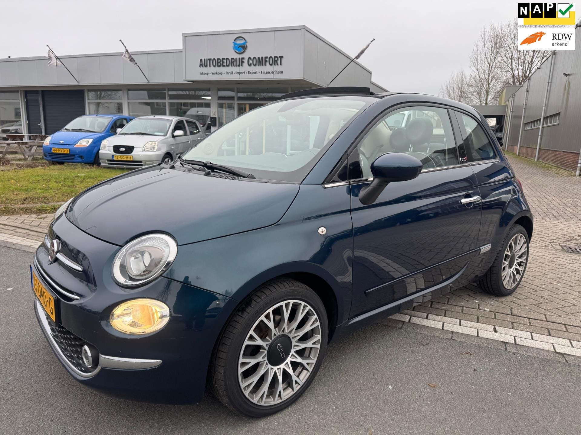 Fiat 500 C 0.9 TwinAir Turbo Lounge | Cabrio | lage km’s., Auto's, Fiat, Stof, Gebruikt, Cabriolet, Origineel Nederlands
