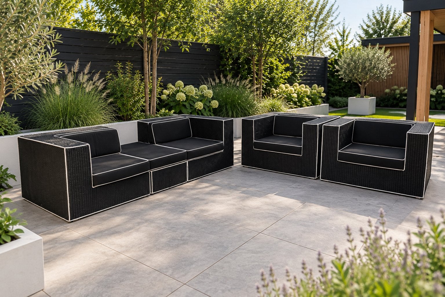 Borek Provence Loungeset Tuinset, Tuin en Terras, Ophalen of Verzenden, Zo goed als nieuw, Wicker, Hocker