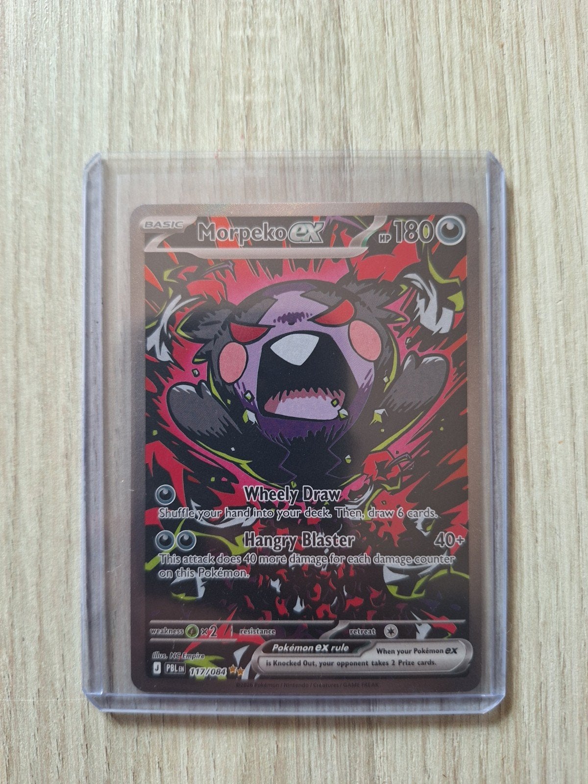 Morpeko ex 117/084 Pokémon kaart Pitch Black, Ophalen of Verzenden, Zo goed als nieuw, Losse kaart