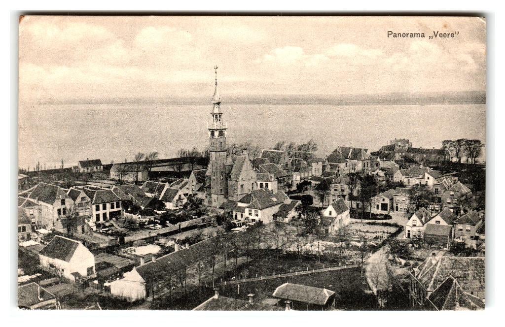 Veere, Panorama "Veere", Verzamelen, Ansichtkaarten | Nederland, Ongelopen, Zeeland, 1940 tot 1960, Verzenden