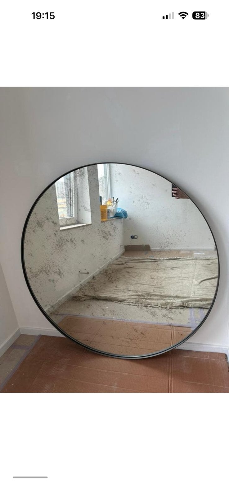 Design ronde spiegel 110cm, Ophalen, 100 tot 150 cm, Rond, Nieuw