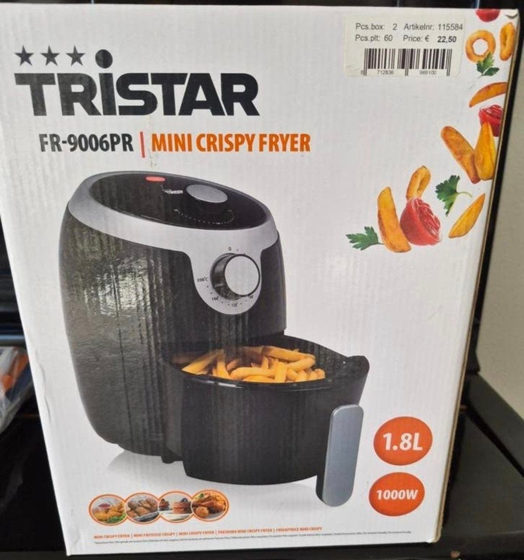 Deze Tristar Mini Crispy Fryer met een inhoud van 1.8 liter, Ophalen of Verzenden, Nieuw, Airfryer, Minder dan 750 gram