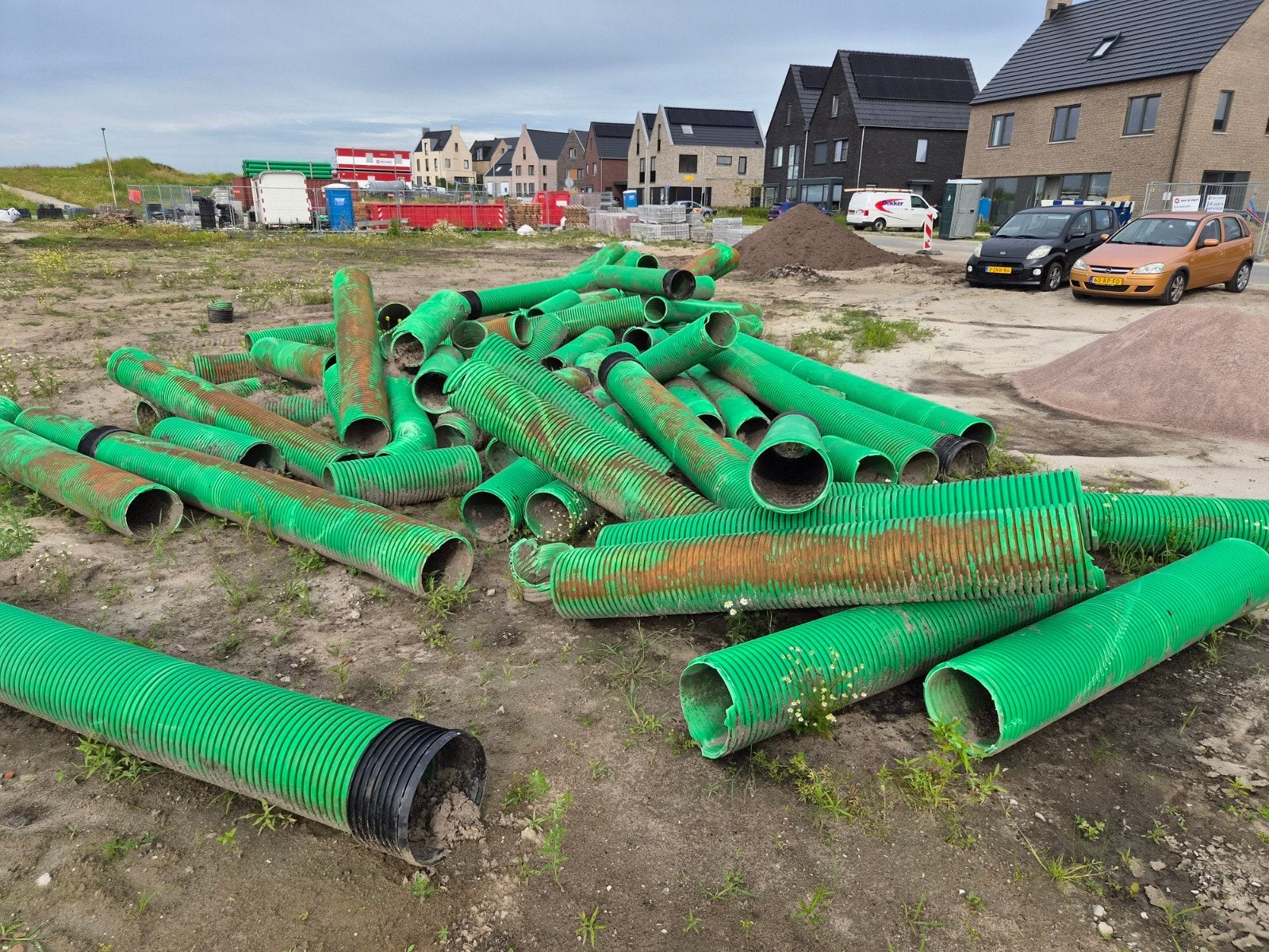 Groene afvoerbuizen, duikers,  diverse lengtes tot 3meter., Doe-het-zelf en Verbouw, Buizen en Afvoer, Ophalen, Overige materialen