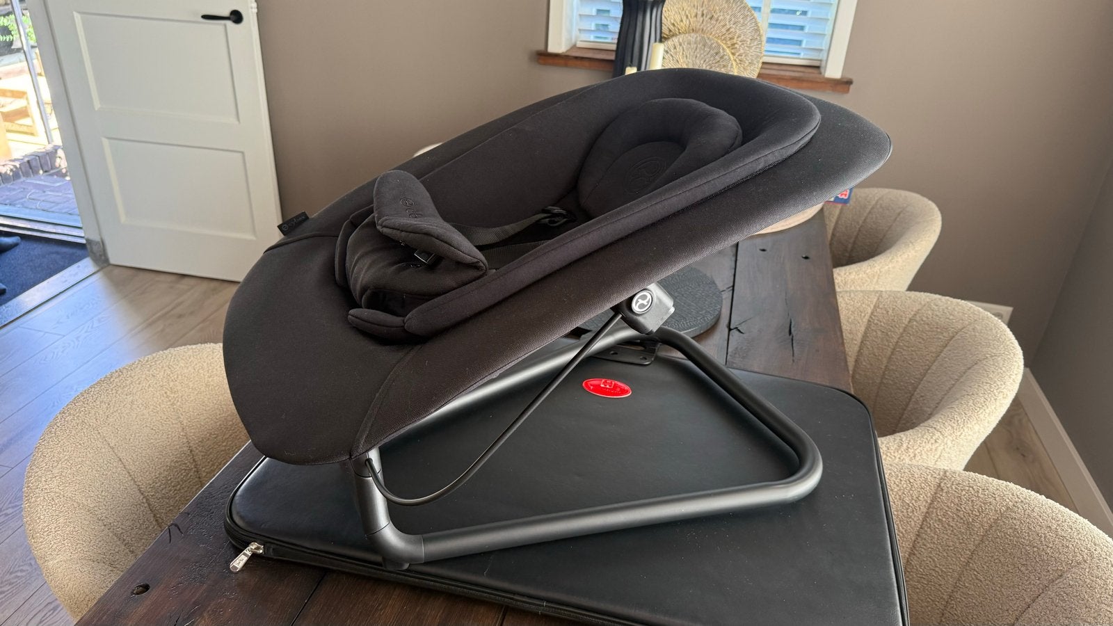 Cybex Lemo Bouncer Stand + Lemo 4-in-1 Babystoel Zo goed als, Ophalen, Zo goed als nieuw, Meegroeistoel, Gordel(s)