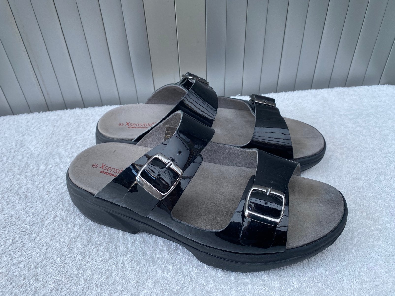 Xsensible sandalen 41 H zwart lak leer, Zwart, Zo goed als nieuw, Sandalen of Muiltjes, Ophalen of Verzenden