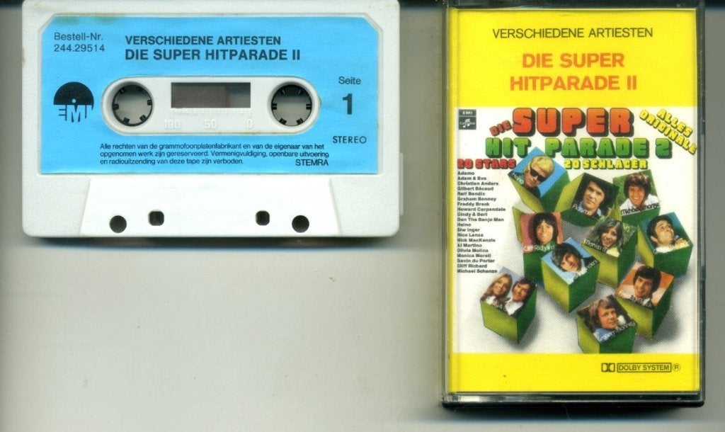 Die Super Hitparade II 20 nrs cassette ZGAN, Ophalen of Verzenden, Zo goed als nieuw, Origineel, 1 bandje