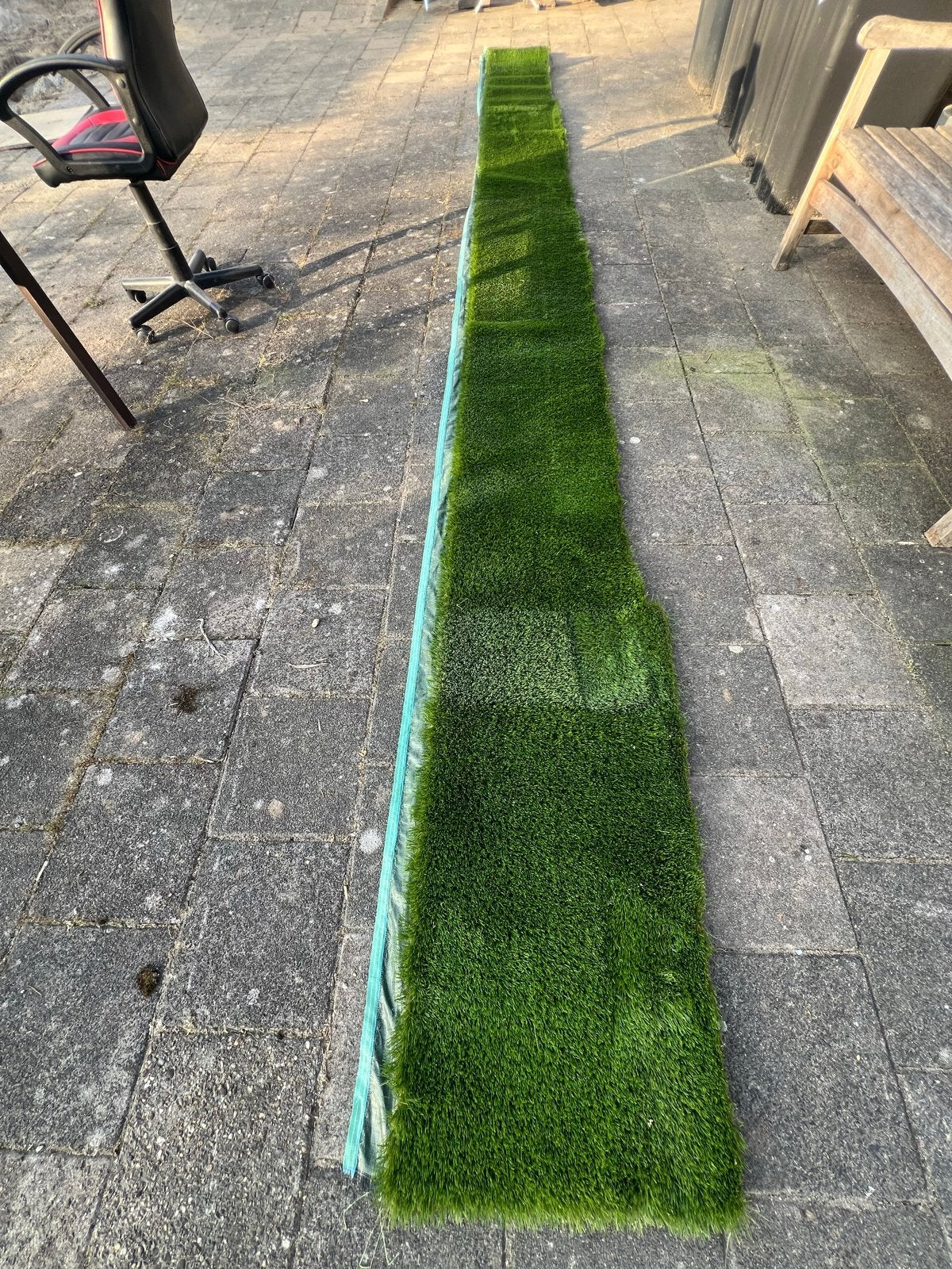 Reststuk kunstgras 610x45 cm, Ophalen of Verzenden, Nieuw, Minder dan 10 m²
