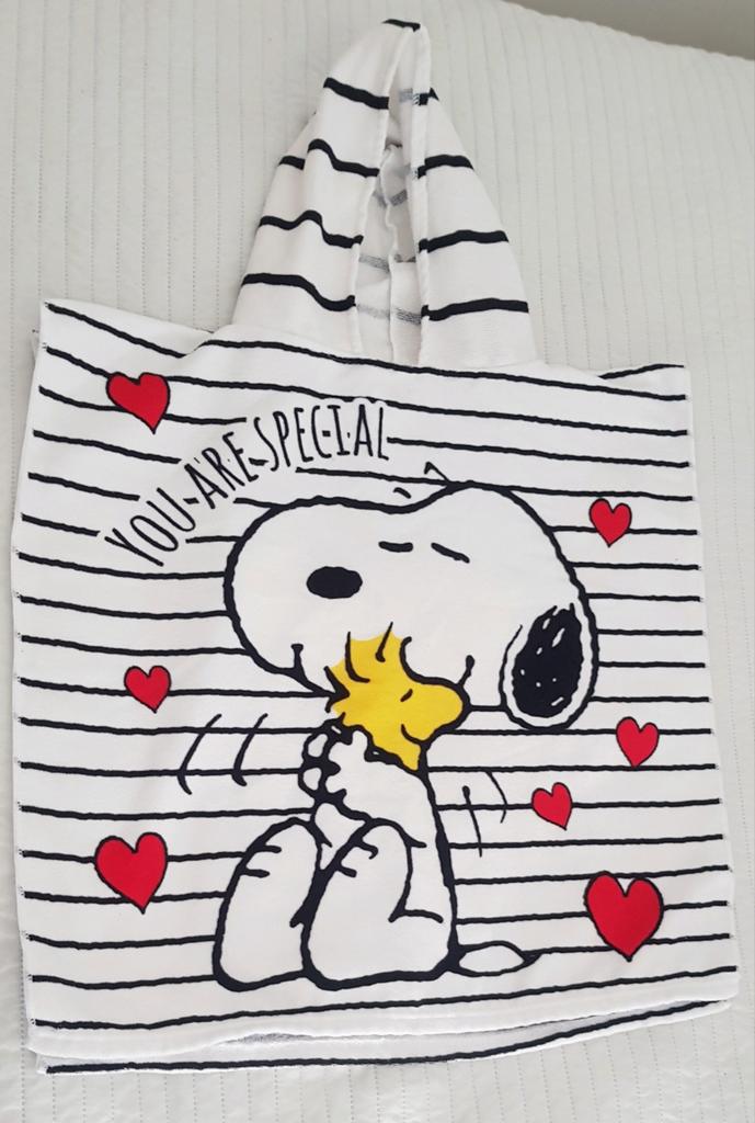 Snoopy badjas one size badkleding baby kleding wit disney, Verzenden, Zo goed als nieuw, Jongetje of Meisje