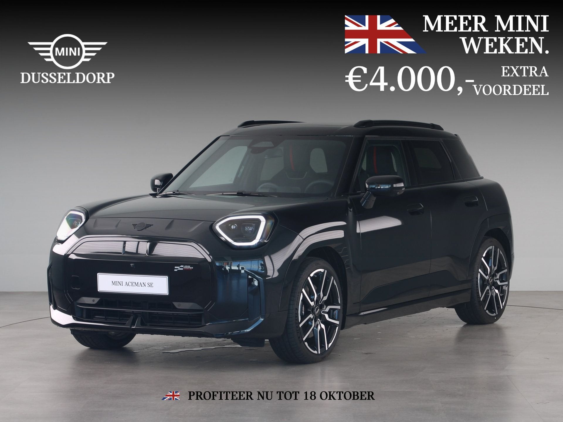 MINI Aceman SE John Cooper Works Pakket XL PRIVATE LEASE EUR, Auto's, Zwart, Zwart, Aceman, Nieuw