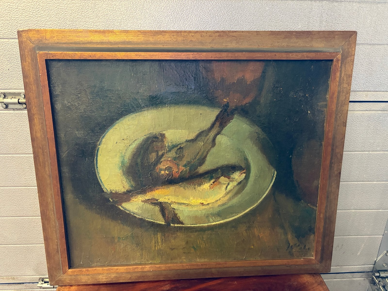 Stilleven met vissen - Leo Winter (1917-?), Ophalen, Doek, Realistisch, Stilleven