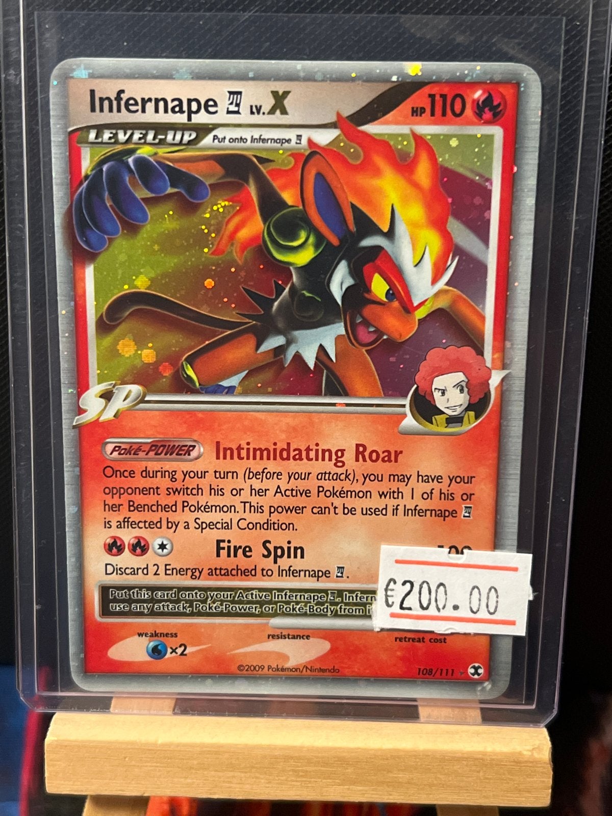 Infernape LV.X Pokémon Kaart - Zeer Zeldzaam Foil, Ophalen of Verzenden, Zo goed als nieuw, Losse kaart, Foil