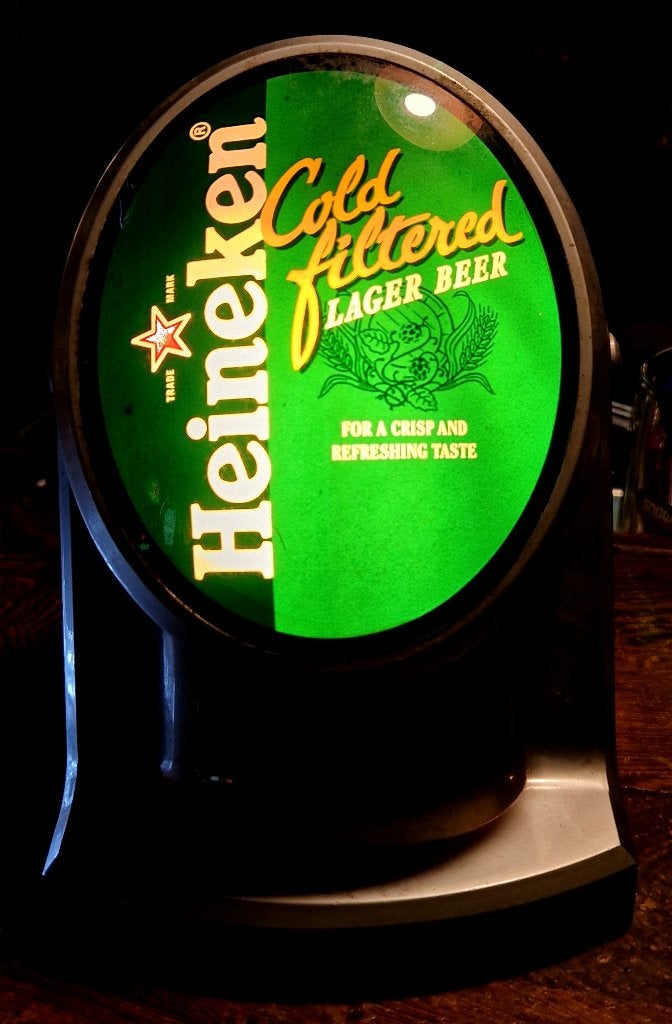 Heineken Bier barlamp bar lamp €50 incl verzending, Ophalen, Zo goed als nieuw, Reclamebord, Plaat of Schild, Heineken