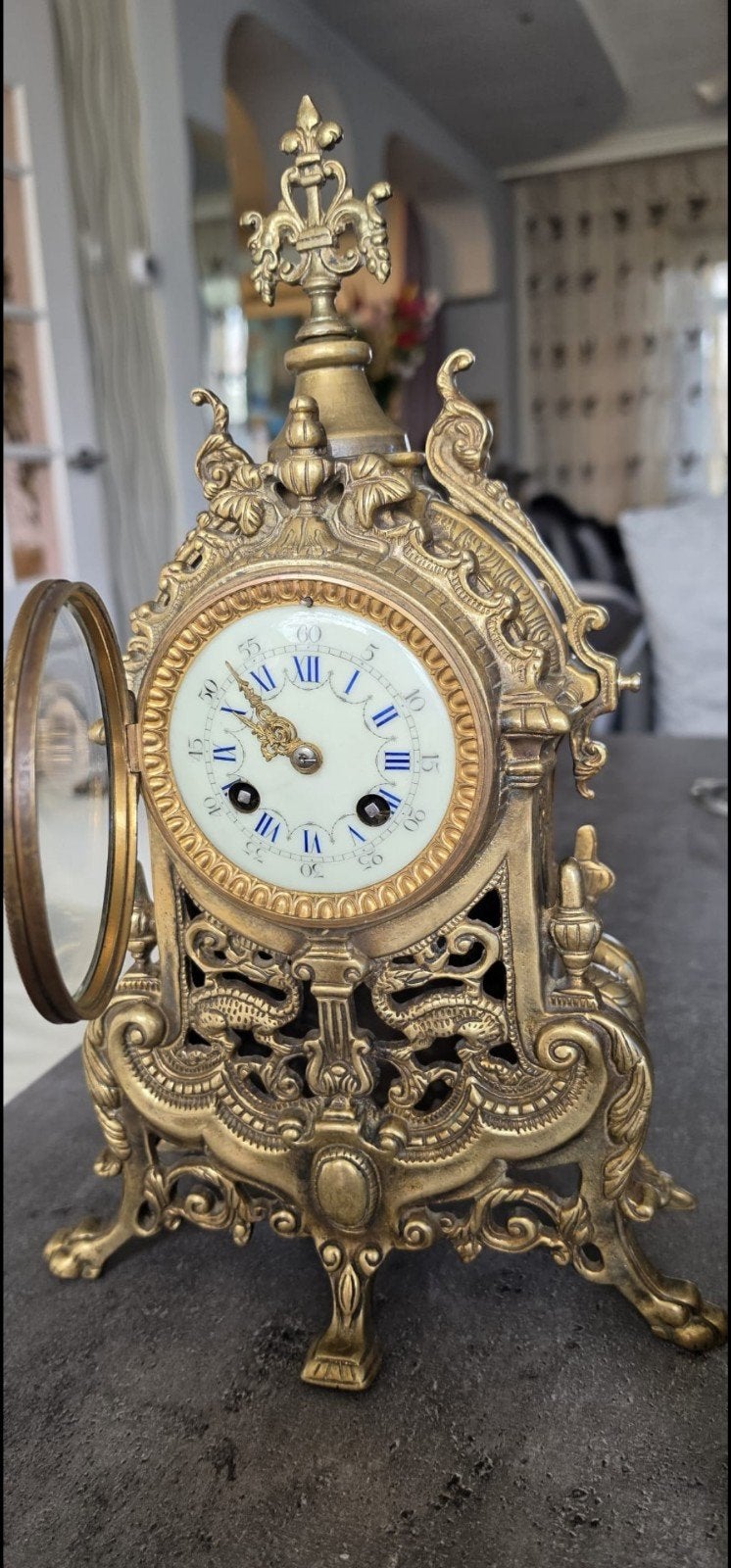 Antieke Franse bronzen pendule, circa 1880, Antiek en Kunst, Ophalen of Verzenden