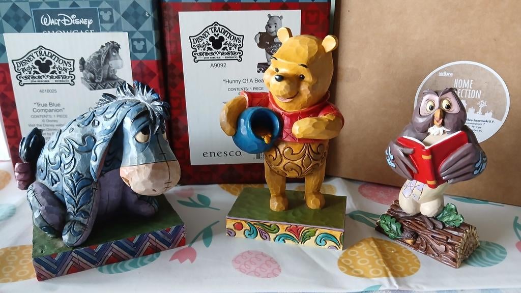 Disney Traditions Winnie de Poeh, Iejoor en Uil beeldjes, Verzamelen, Disney, Ophalen of Verzenden