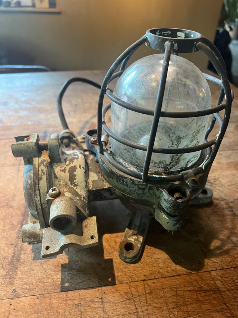 Zware, mooie oude scheepslamp - Vintage maritieme verlichtin, Ophalen