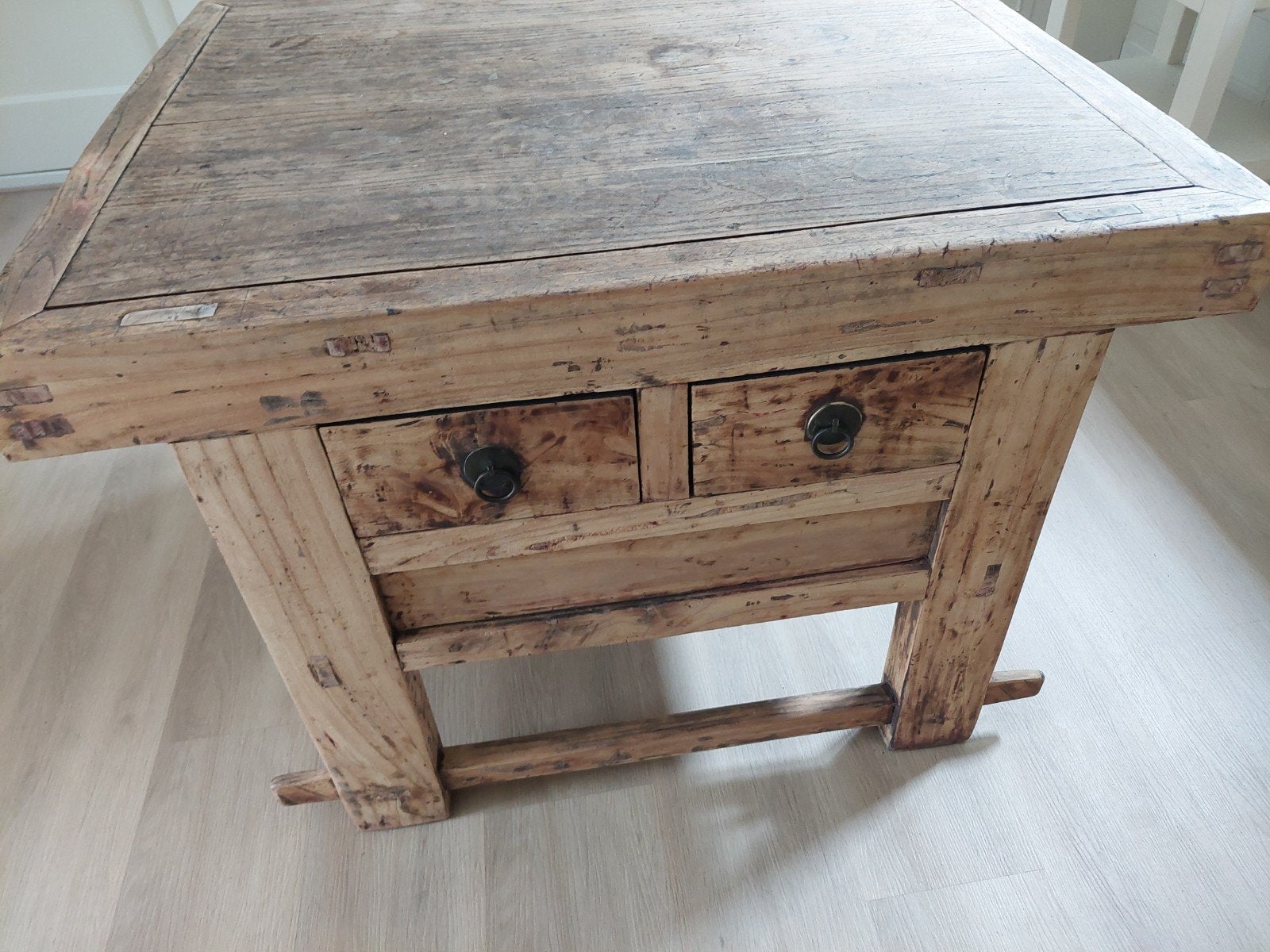 Mooie oude slagerstafel., 100 tot 150 cm, Zo goed als nieuw, Rechthoekig, 50 tot 100 cm