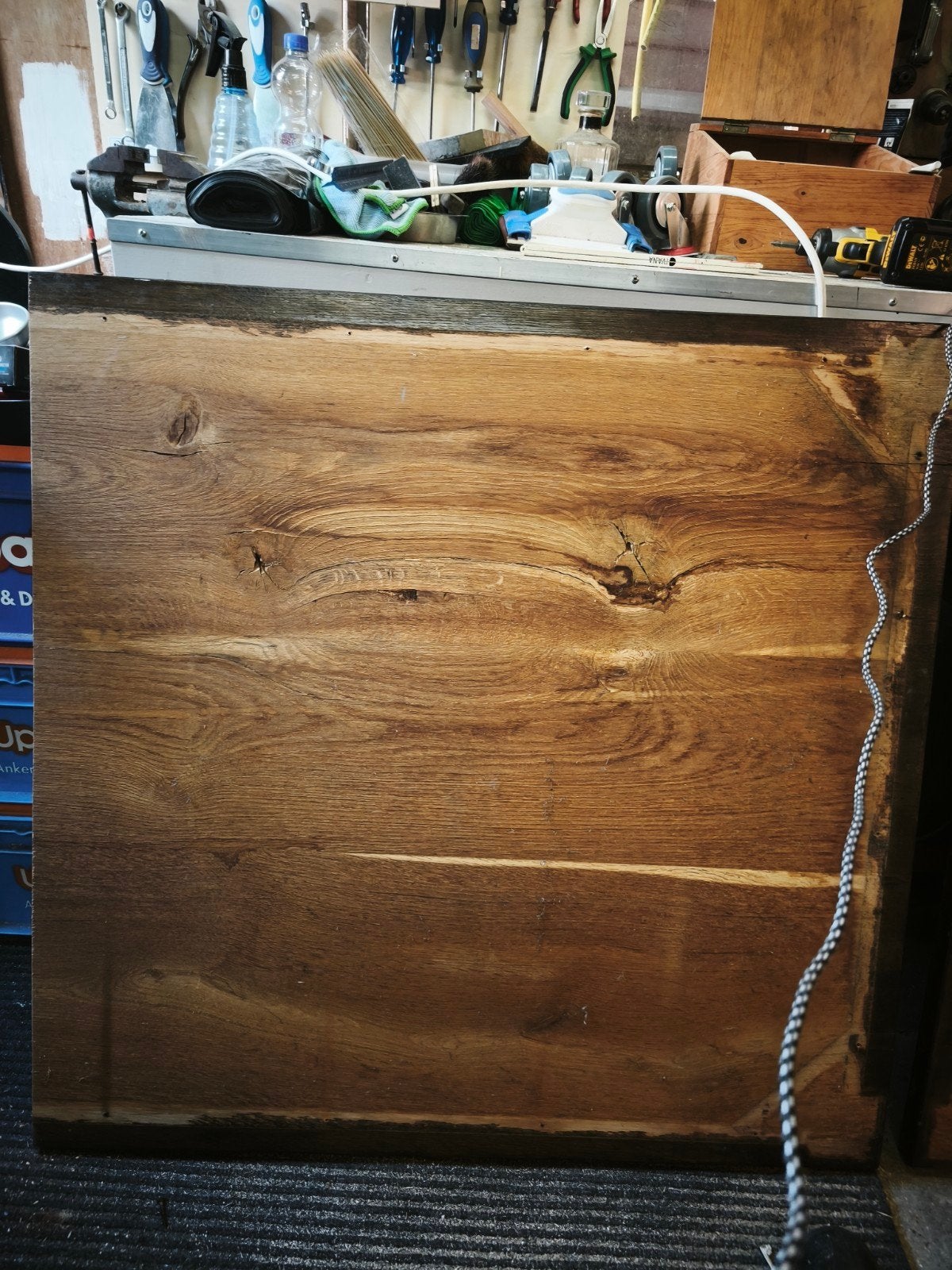 Massief teakhouten plaat 90x93x3 cm - Zwart gelakt, Ophalen of Verzenden