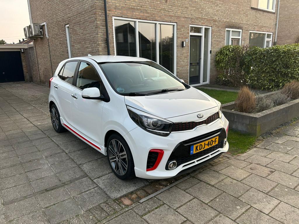 Kia Picanto 1.2 Cvvt GT-line | Fabrieksgarantie | Carplay, Auto's, 4 cilinders, Wit, Leder, Handgeschakeld