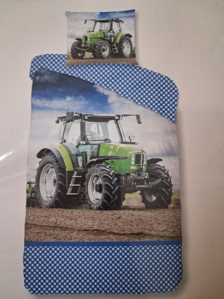 Nieuw! Mooi dekbedovertrek trekker tractor 140x200/220, Eenpersoons, Meerkleurig, Dekbedovertrek, Katoen