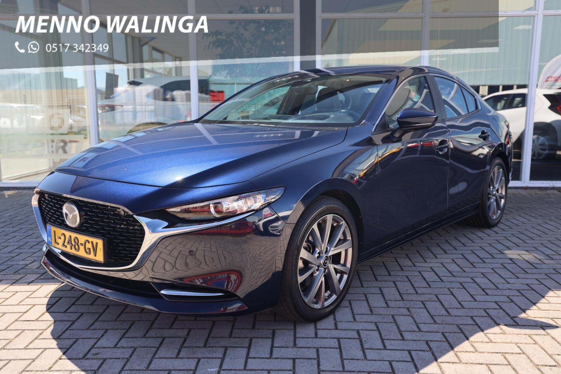 Mazda 3 2.0 e-SkyActiv-X M Hybrid 186 Comfort||Leder|Bose|HU, Auto's, Mazda, Voorwielaandrijving, 1998 cc, Gebruikt, Blauw