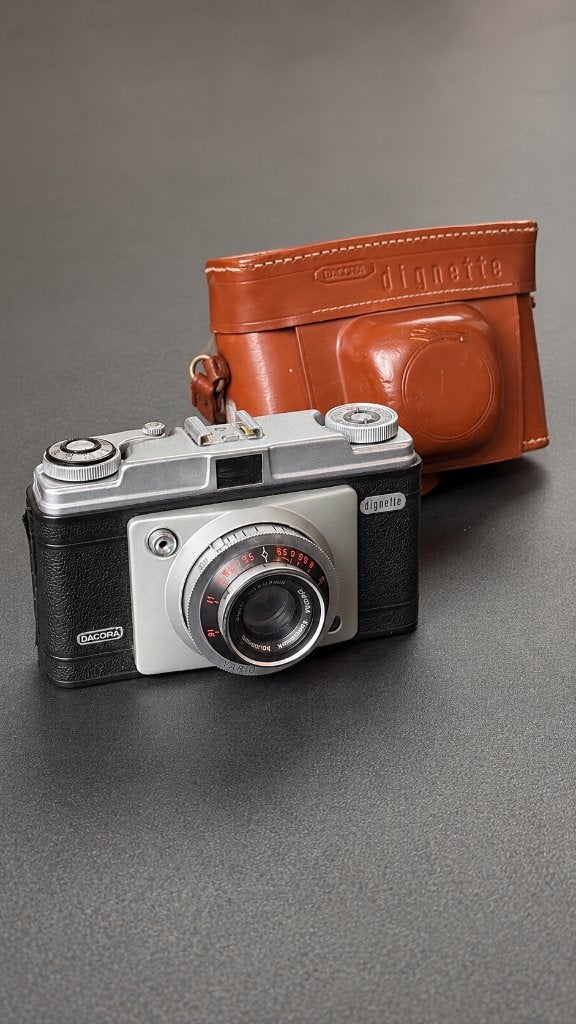 Vintage  Dacora Dignette Fotocamera + originele tas, Audio, Tv en Foto, Ophalen of Verzenden, Gebruikt, Compact, Overige Merken