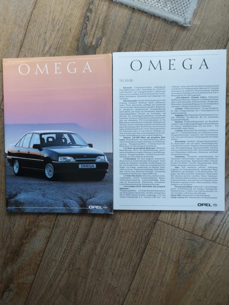 Opel Omega Brochure en Tech. Bijlage 1990 Duits, Opel, Zo goed als nieuw, Opel, Ophalen of Verzenden