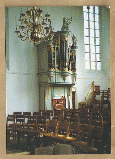 Ansichtkaart Oude Kerk met orgel en verjaardagsgroet, Ophalen of Verzenden, 1980 tot heden, Ongelopen