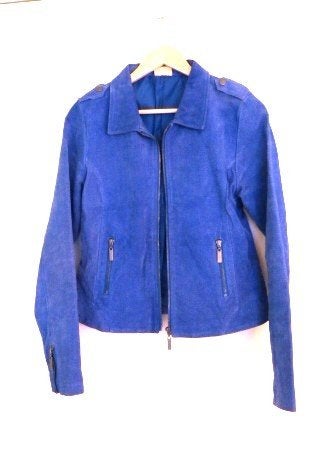 dames jack, blauw suede, Maat 38/40 (M), Blauw, Casual Clothing, Ophalen of Verzenden