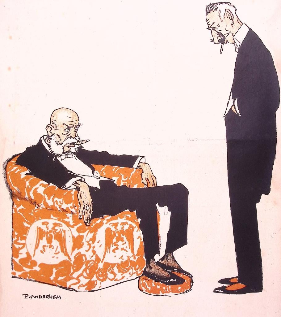 Rokende Wilhelm en Frans Jozef op spotprent, Ophalen