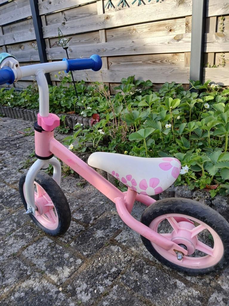Roze 12 inch loopfiets voor meisjes, Ophalen of Verzenden, Gebruikt, Loopfiets