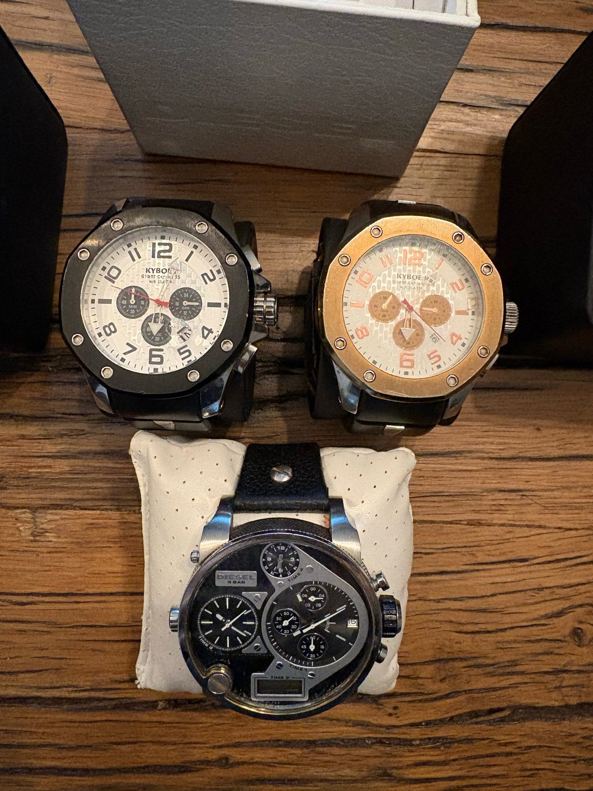 Kyboe en Diesel horloges - Set van 3, Overige merken, Staal, Polshorloge, Ophalen of Verzenden