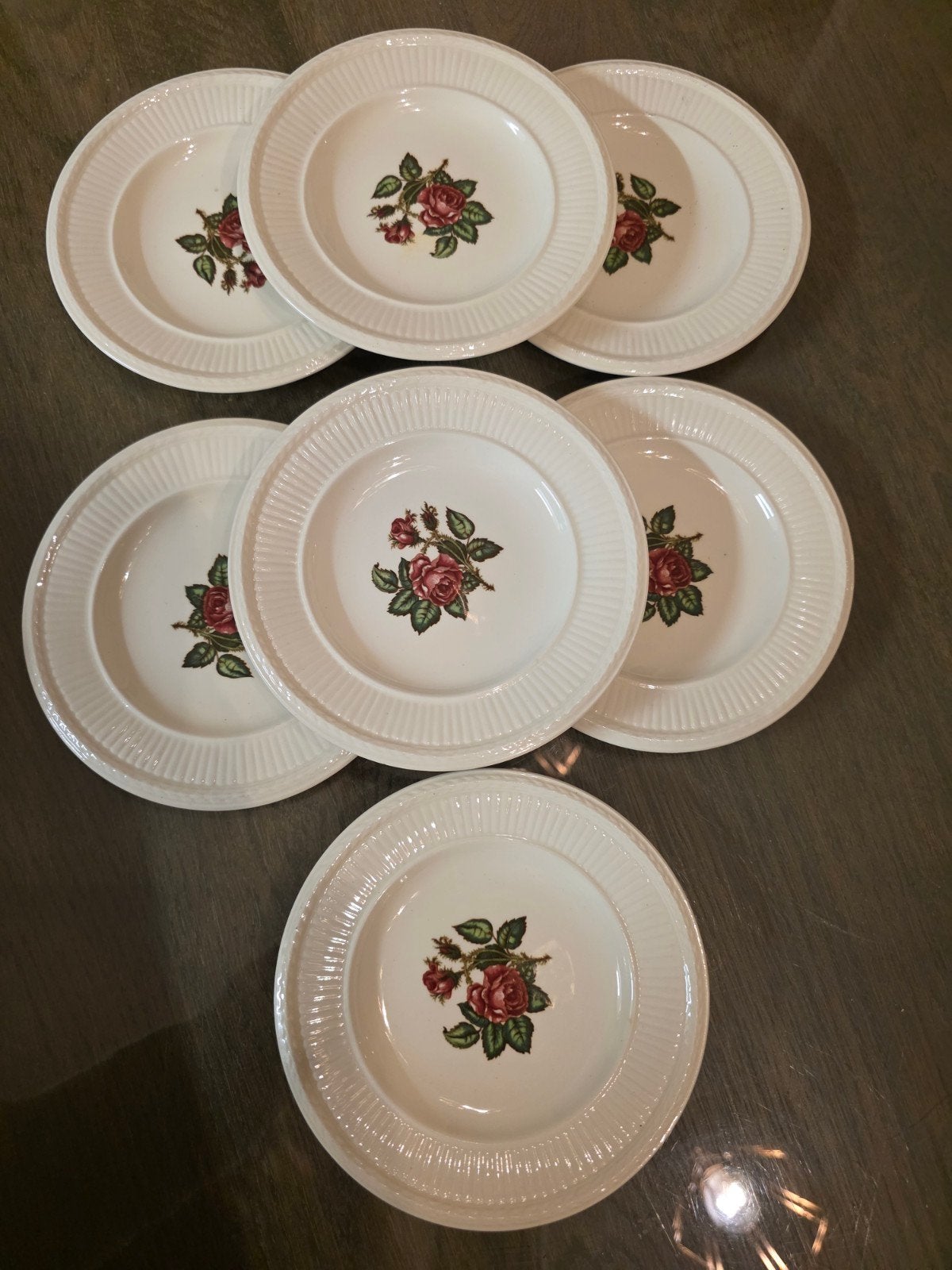 wedgwood moss rose bordjes 7x, Ophalen of Verzenden