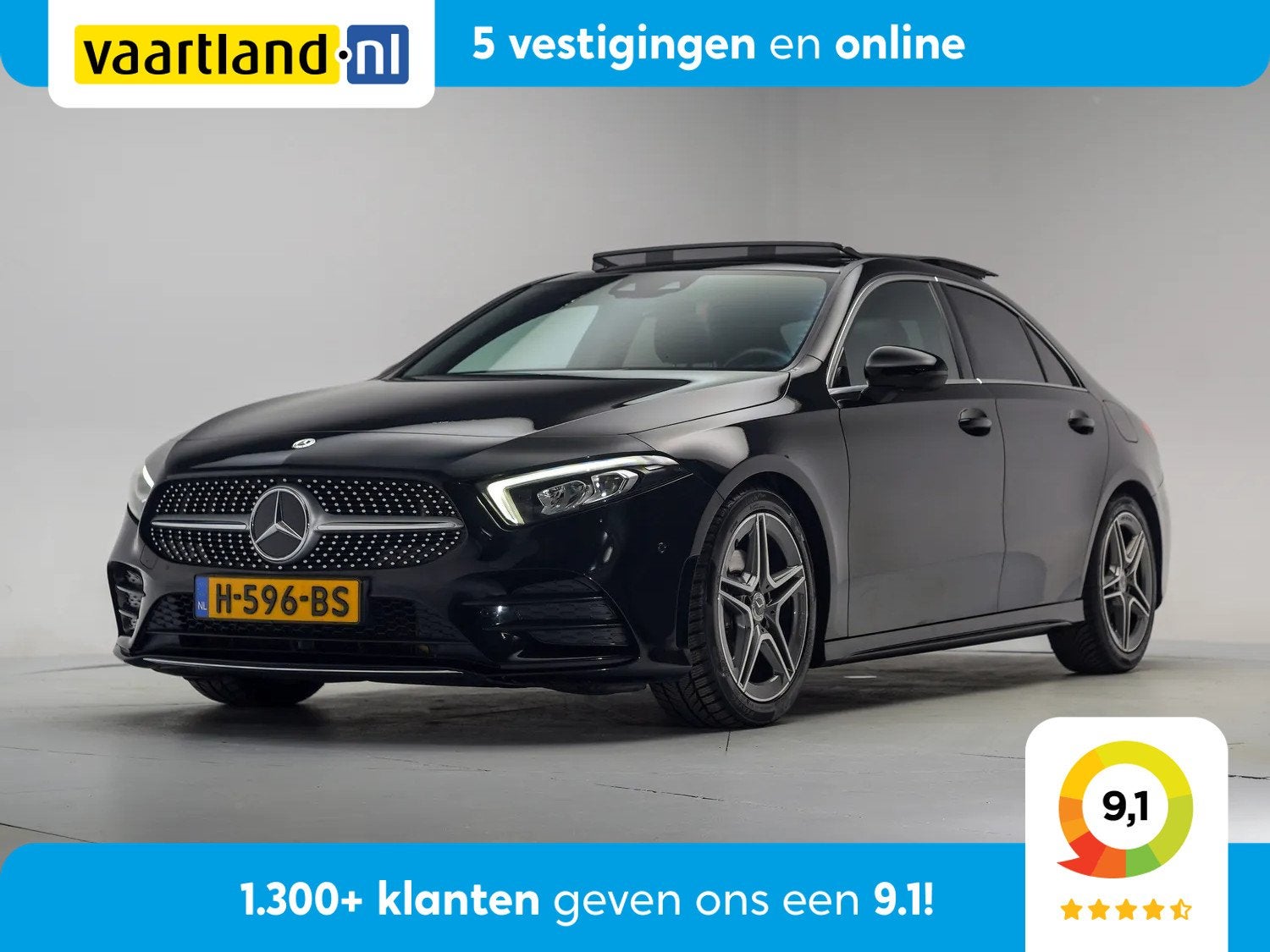 Mercedes-Benz A-Klasse 180 AMG Line Aut. [ Schuifdak Led Hal, Auto's, Mercedes-Benz, Automaat, 136 pk, Gebruikt, 4 cilinders