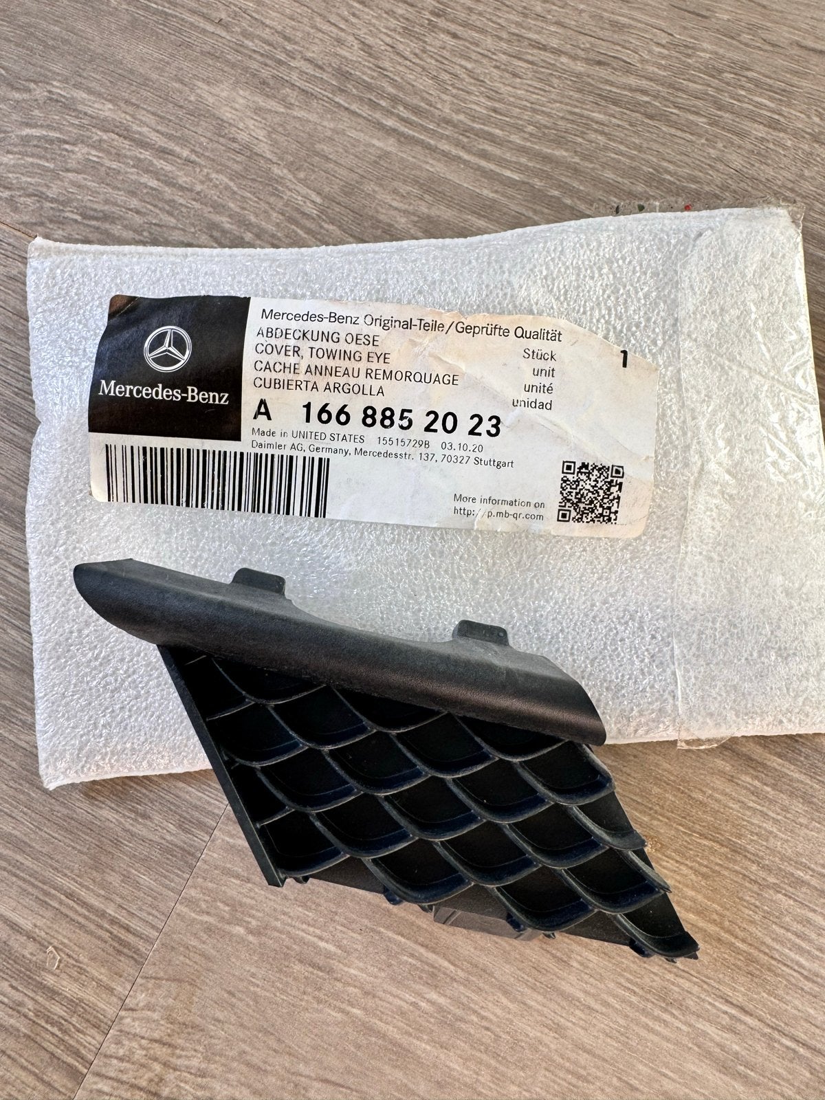 Afdekkap sleepoog achterbumper AMG line Mercedes GL/GLS X166, Auto-onderdelen, Mercedes-Benz, Nieuw, Ophalen of Verzenden, Achter