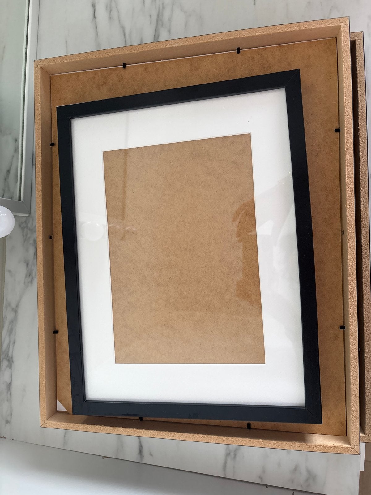 IKEA RIBBA Fotolijst Zwart met Passe-partout, Ophalen of Verzenden, Nieuw, Hout, Minder dan 50 cm