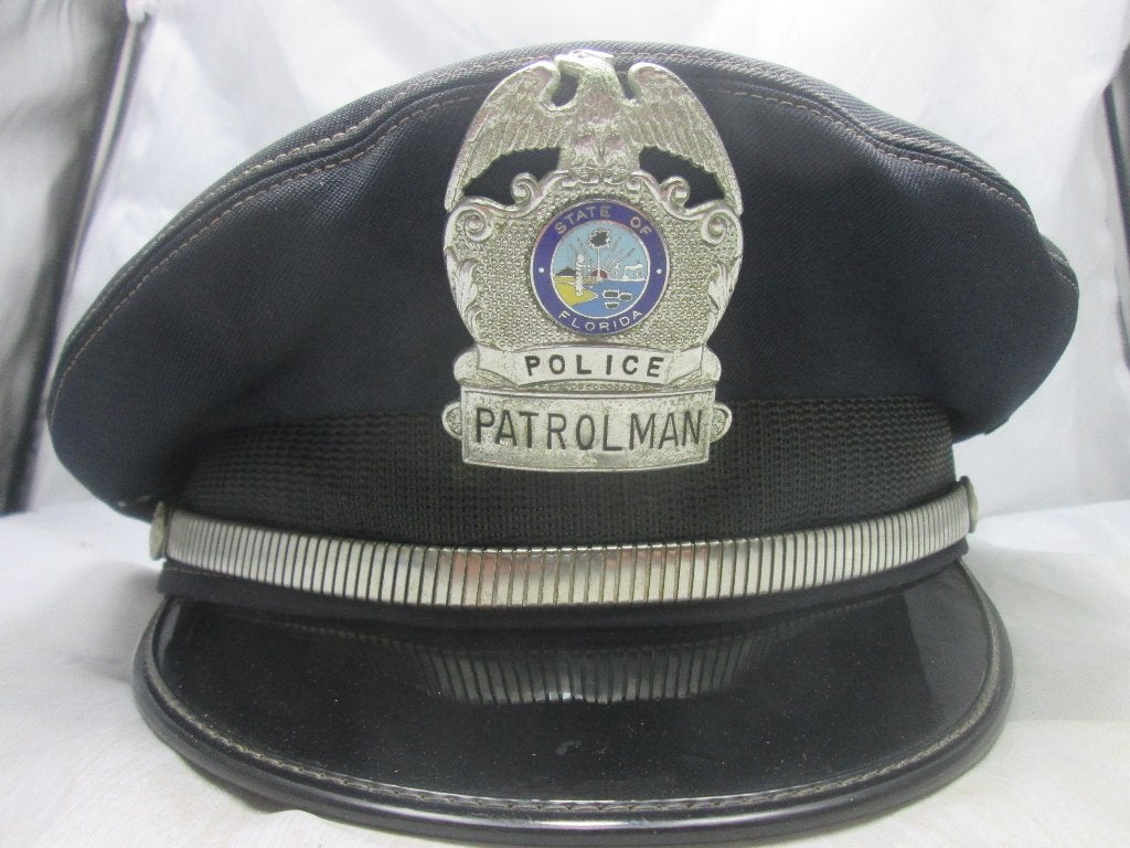 Amerikaanse politie pet Patrolman FLORIDA origineel stuk TOP, Ophalen of Verzenden, Landmacht, Nederland, Helm of Baret