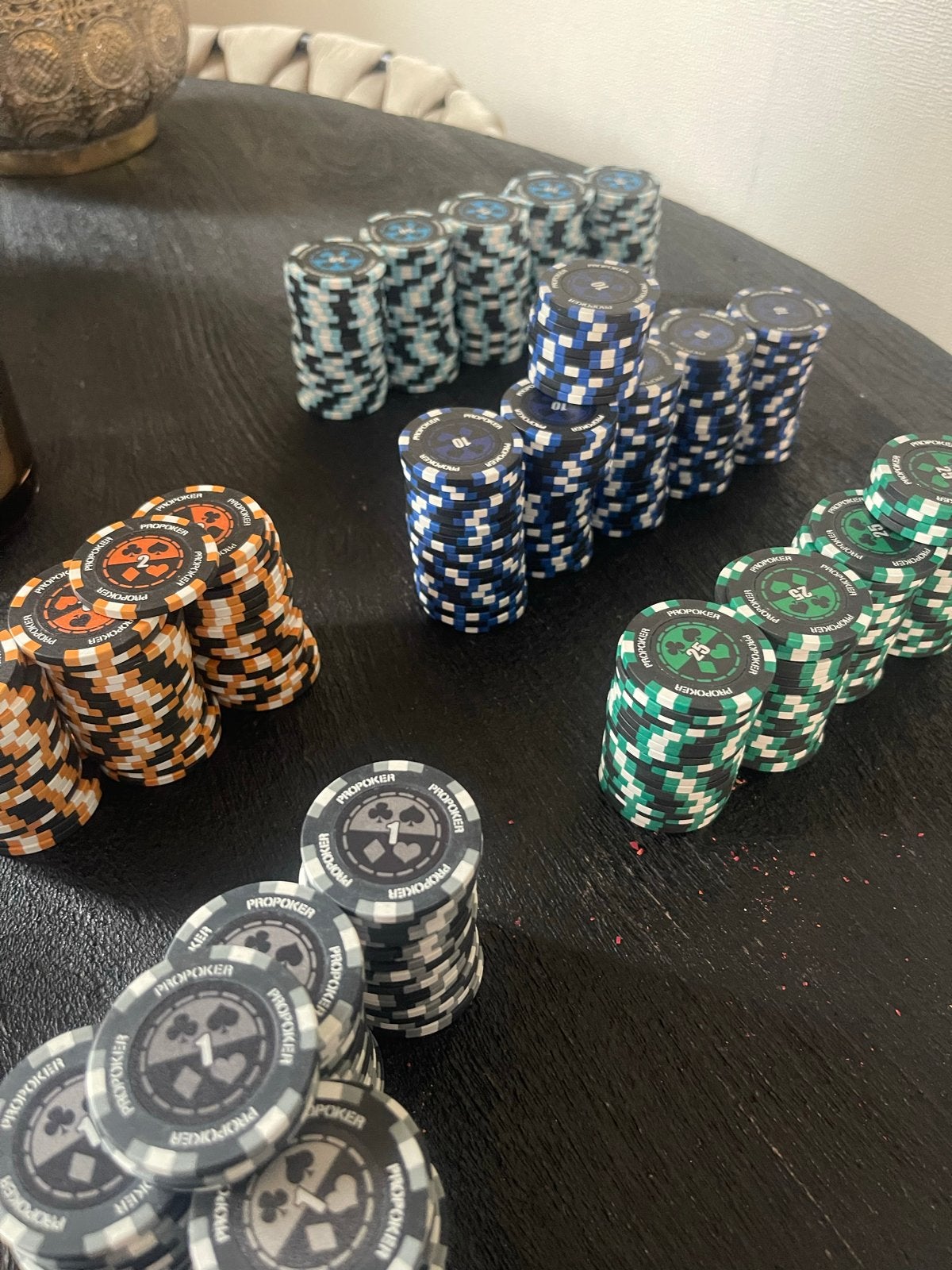 10 gram ProPoker pokerchips 430 stuks, Vijf spelers of meer, Ophalen, Gebruikt