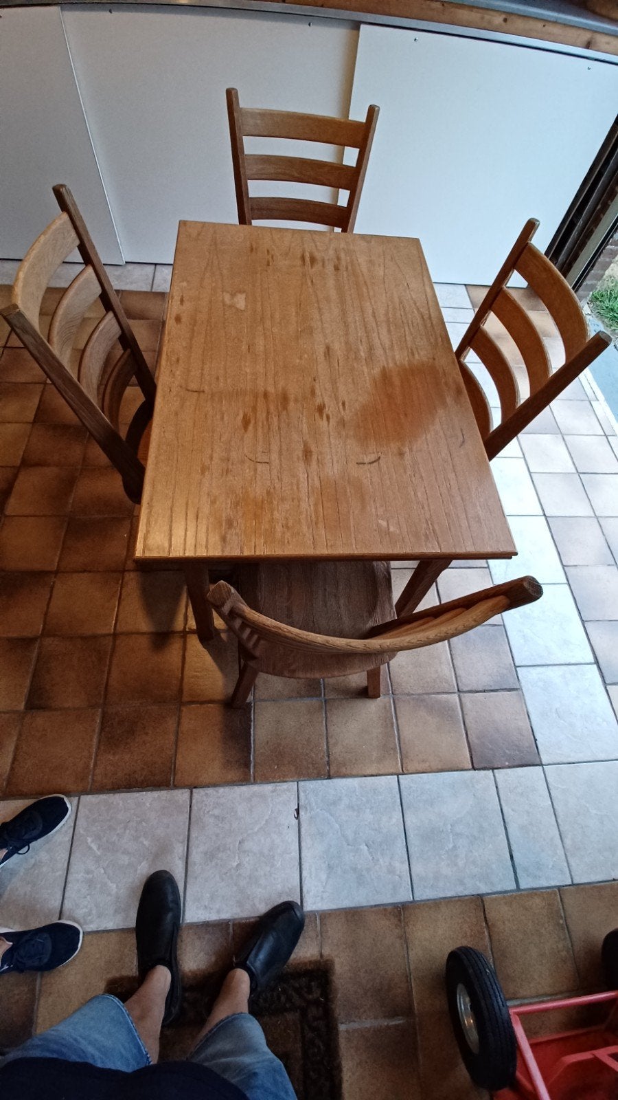 Uitschuifbare eiken eettafel, Ophalen, Gebruikt, 100 tot 150 cm, Eikenhout