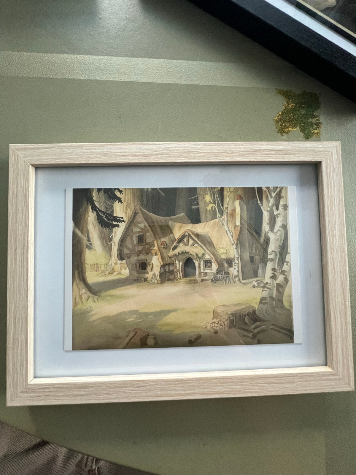 Disney Sneeuwwitje kunstkaart in lijst 13x18 cm, Ophalen of Verzenden, Kaart, Print/reproductie, Achter glas
