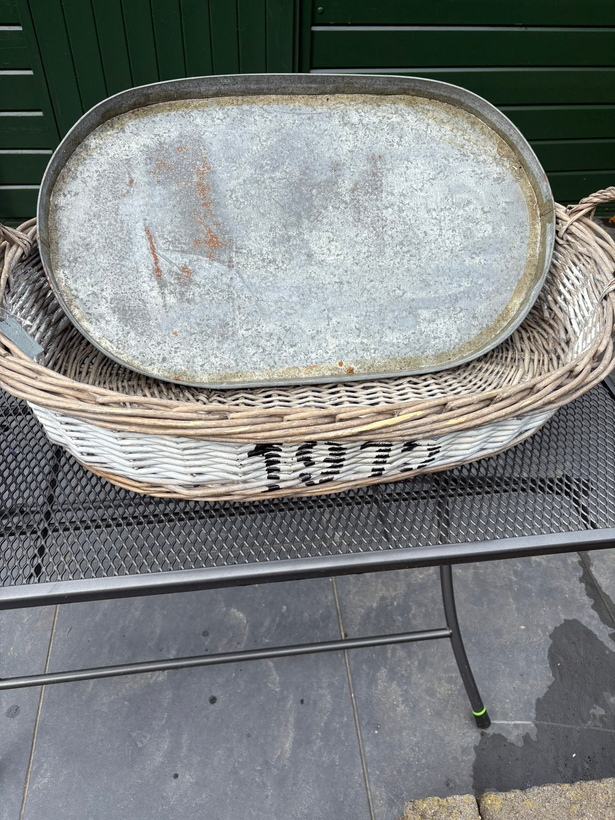 Grote rottan decoratie mand, Ophalen, Gebruikt, Rond, Riet