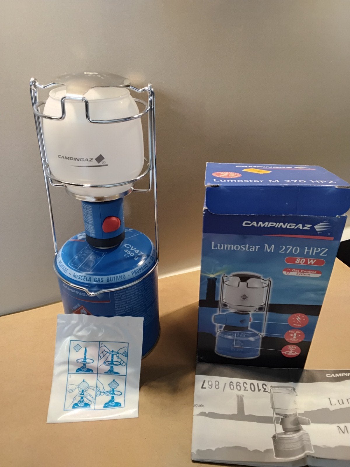 Campingaz Lumostar M 270 HPZ gaslamp met gasfles, Ophalen, Nieuw